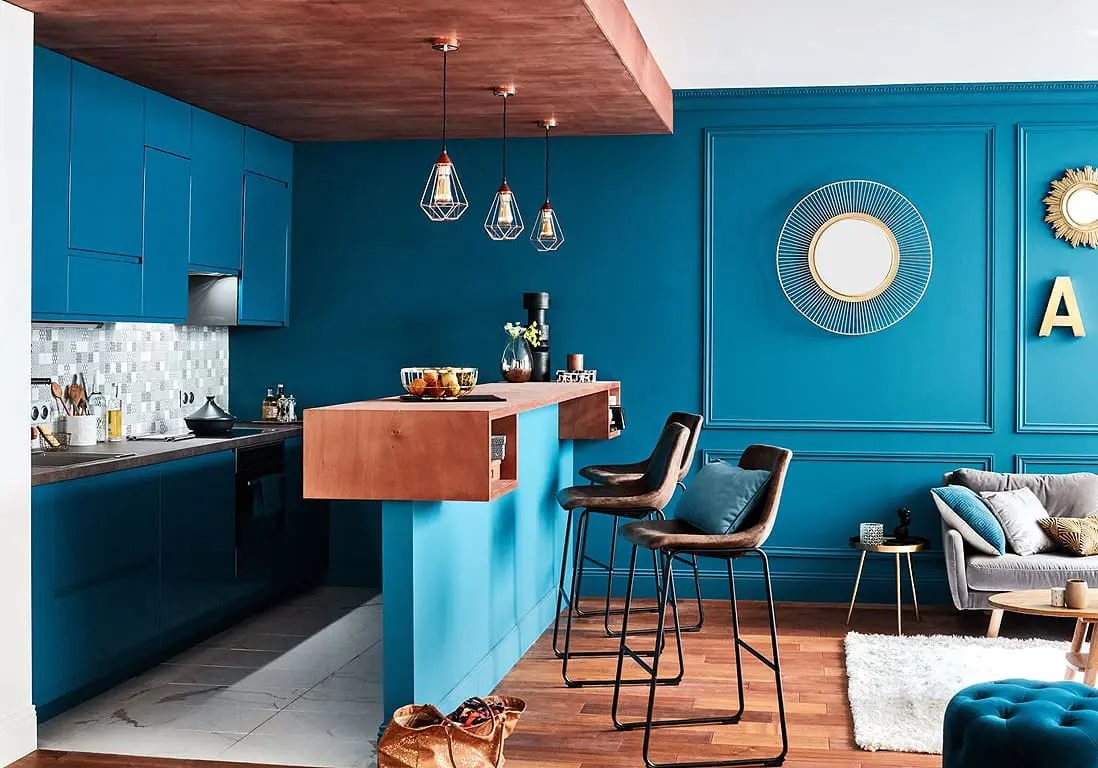 La peinture bleu canard, une couleur tendance en déco