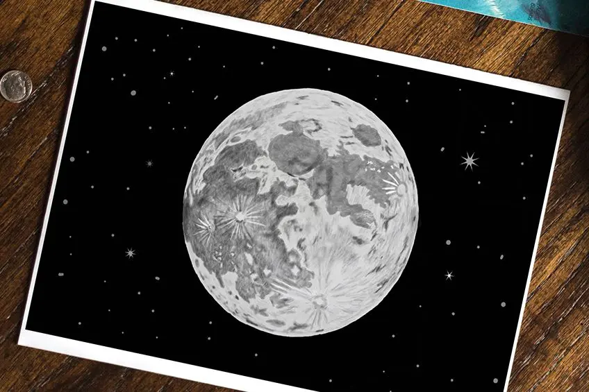 Comment dessiner une lune – Un tutoriel de dessin de lune réaliste étape par étape