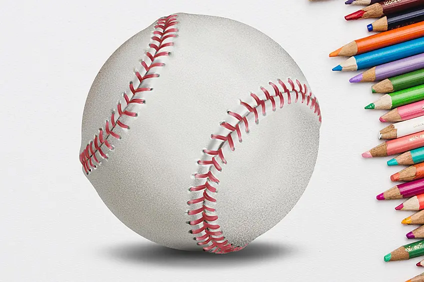 Comment dessiner une balle de baseball – Un dessin de baseball réaliste