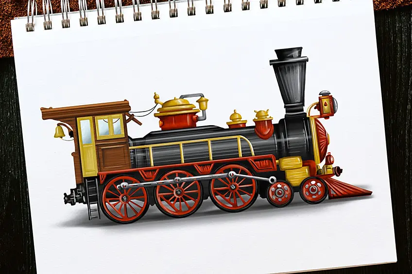Comment dessiner un train – Tutoriel de dessin de train facile