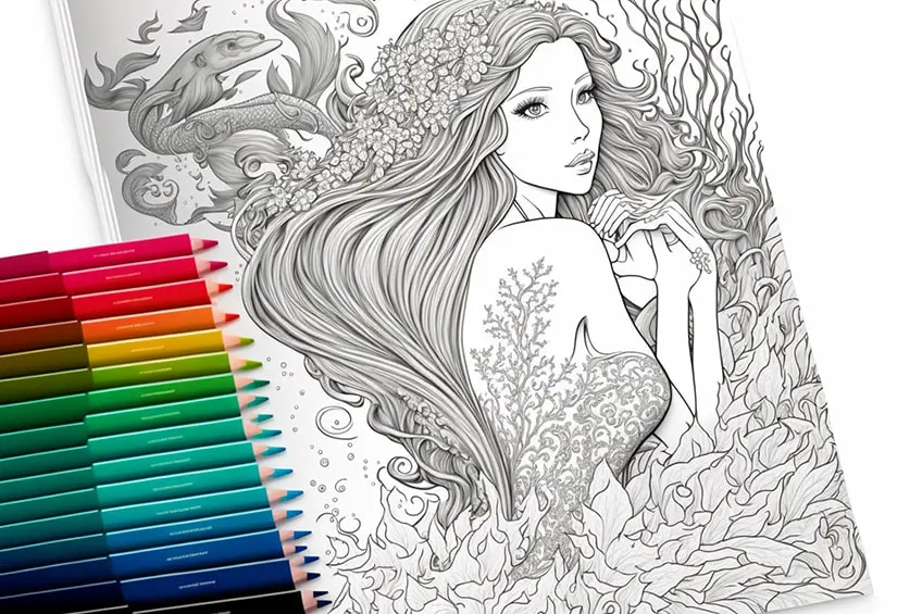 Coloriages de sirènes – 16 sirènes gratuites à colorier