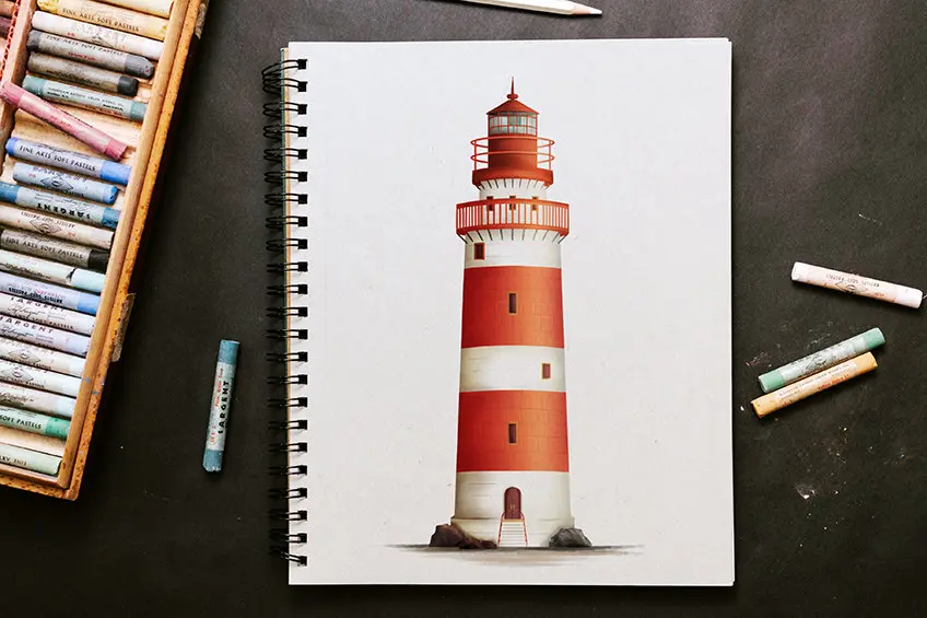 Comment dessiner un phare – Un dessin de phare facile