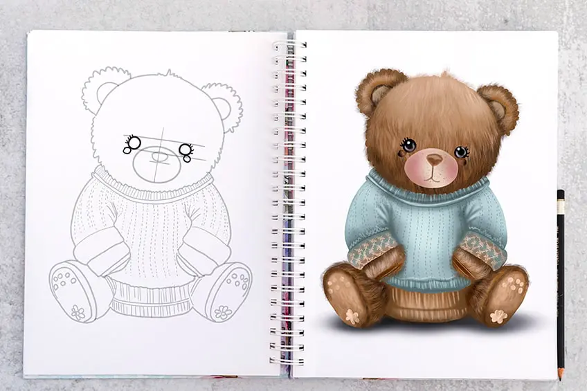 Comment dessiner un ours en peluche – Créer un dessin d’ours en peluche câlin