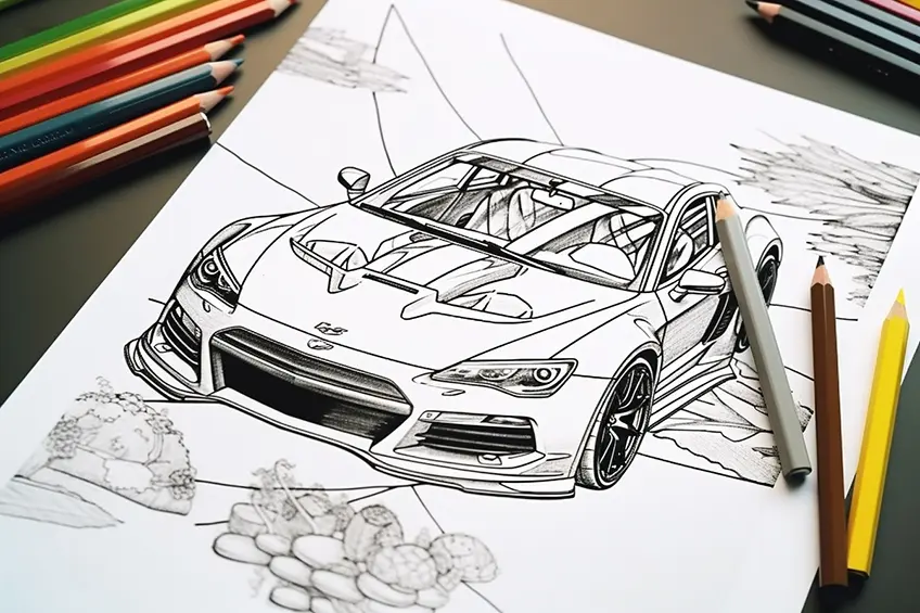 Coloriages de voitures de course – 15 nouvelles feuilles de coloriage de voitures de course