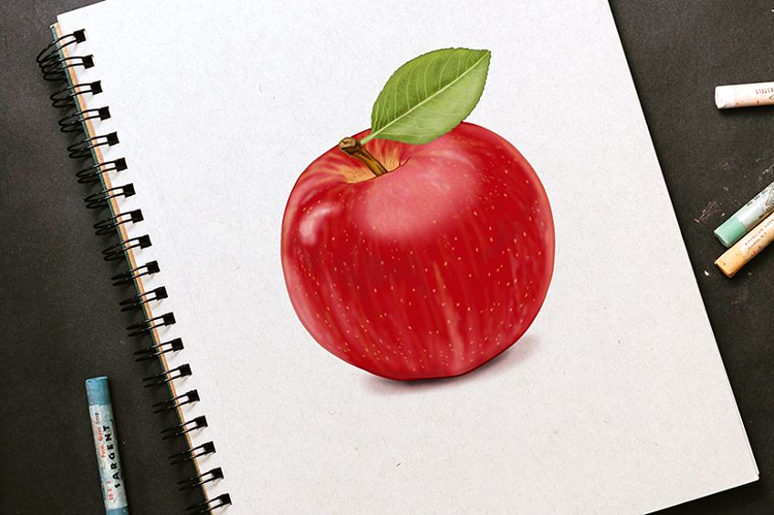 Comment dessiner une pomme – Un tutoriel d’illustration de pomme amusant et facile pour débutant